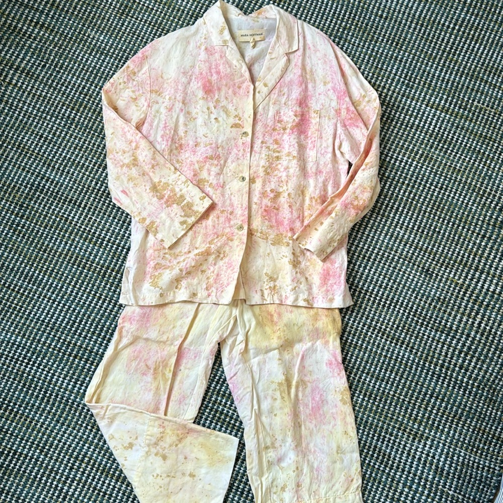 Mara Hoffman x Cara Marie Piazza tie dye linen jacket, S